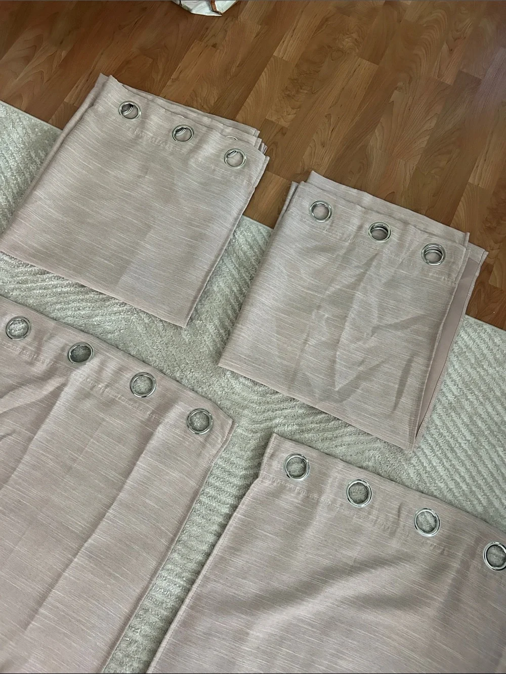 Four Dusty Pink Grommet Curtains